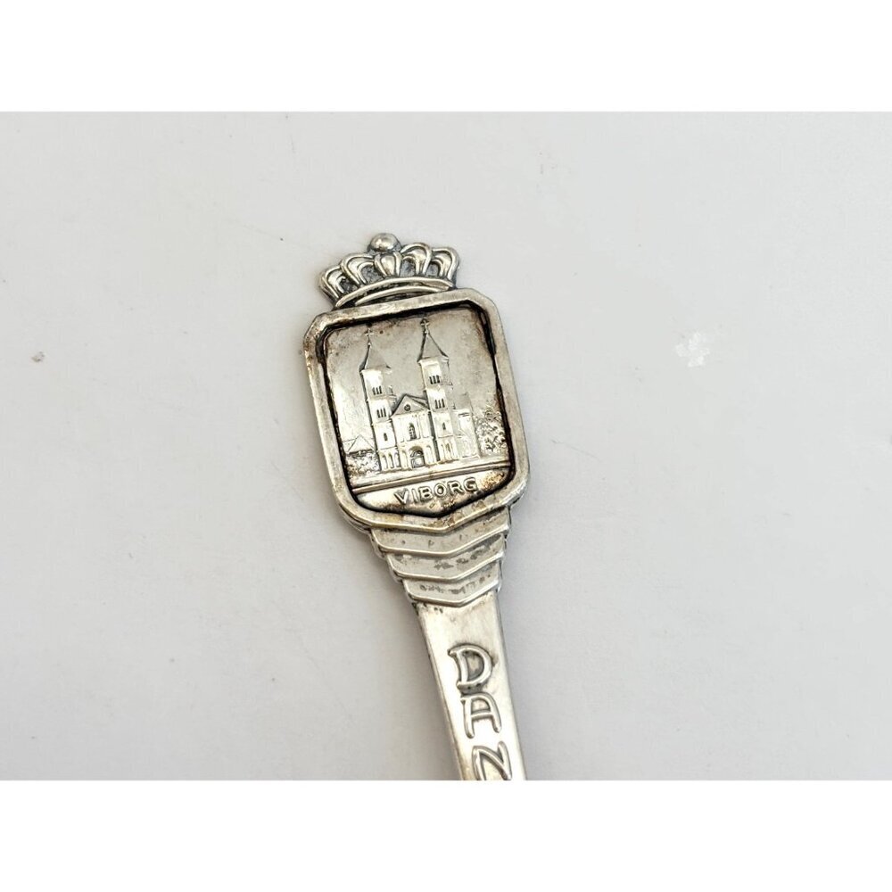Viborg Cathedral, Danmark Landmark Silver Plated Collectible Vintage Tiny Spoon - Picture 12 of 13